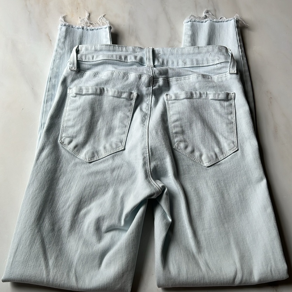 L'agence Margot High Rise Skinny Raw Hem Jeans in Blue Pastel! - Picture 8 of 9